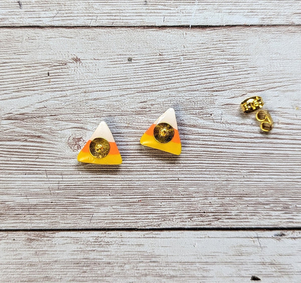 Candy Corn Earrings With Faces