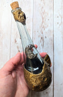 Tigers Eye and Quartz Moon Textured Potion Bottle