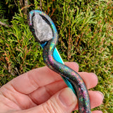 Rainbow Galaxy Spork With Rose Quartz & Snake