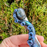 Silver Spork with Oval Labradorite & Octopus