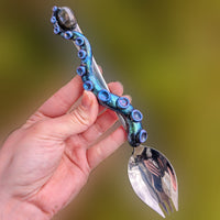 Silver Spork with Oval Labradorite & Octopus