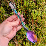 Rainbow Galaxy Spork With Rose Quartz & Snake