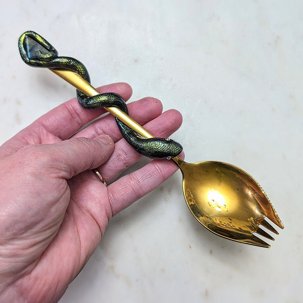 Gold Labradorite Snake Spork
