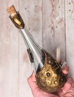 Tigers Eye and Quartz Moon Textured Potion Bottle