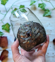 Grey Aura Quartz and Amethyst Color Changing Wine Glass