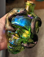 Green Skull Potion Bottle with Snake