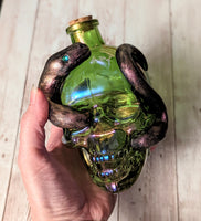 Green Skull Potion Bottle with Snake